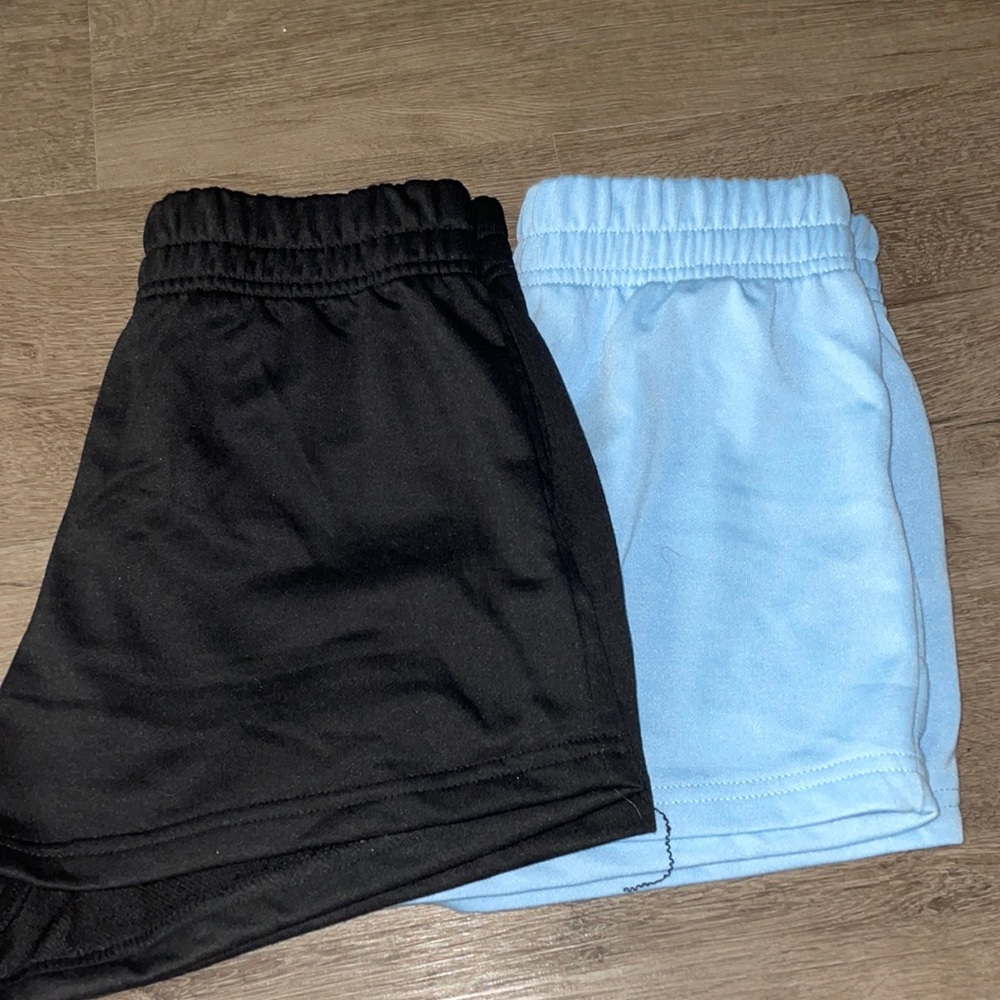 blue and white shorts